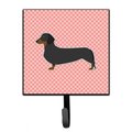 Micasa Dachshund Checkerboard Pink Leash or Key Holder MI224185